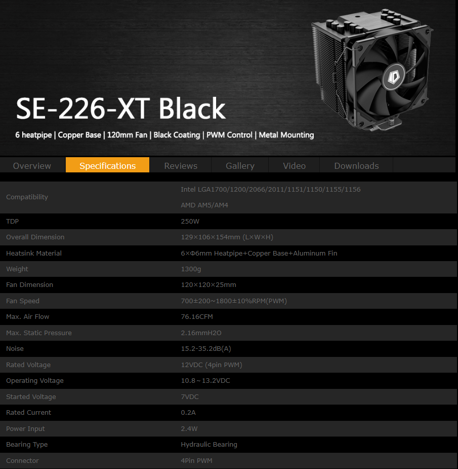 Review: ID-COOLING SE-226-XT Black CPU Cooler - AM5 Ready!